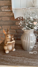 Coppia coniglietti con libro in poliresina cm 10x10x21 Stile Nordico ( CK943)