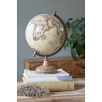 Globo /mappamondo decorativo giallo diam.22 x 33 cm legno e metallo Clayre Eef (64913)