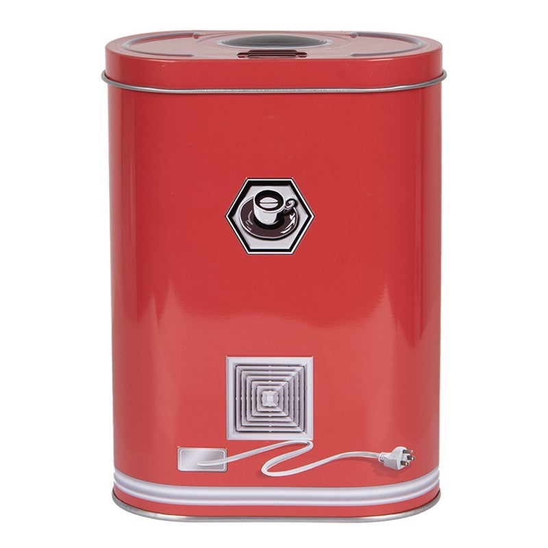 Scatola porta cialde/oggetti in metallo rossa con tazzina caffé cm 14x8x19 Clayre Eef ( 6BL0190)