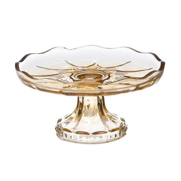 Alzatina in vetro color ocra Vent du sud cm 17x17x15 Blanc Mariclò (A37898)