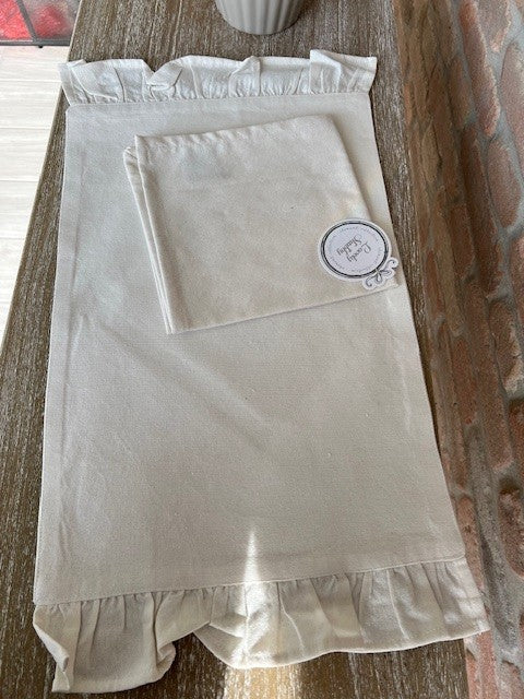 Set americano/tovaglietta rettangolare in Morbido Cotone Linea " Element" Con Balza Cm 38x40 Color Naturale (LS0119NA)