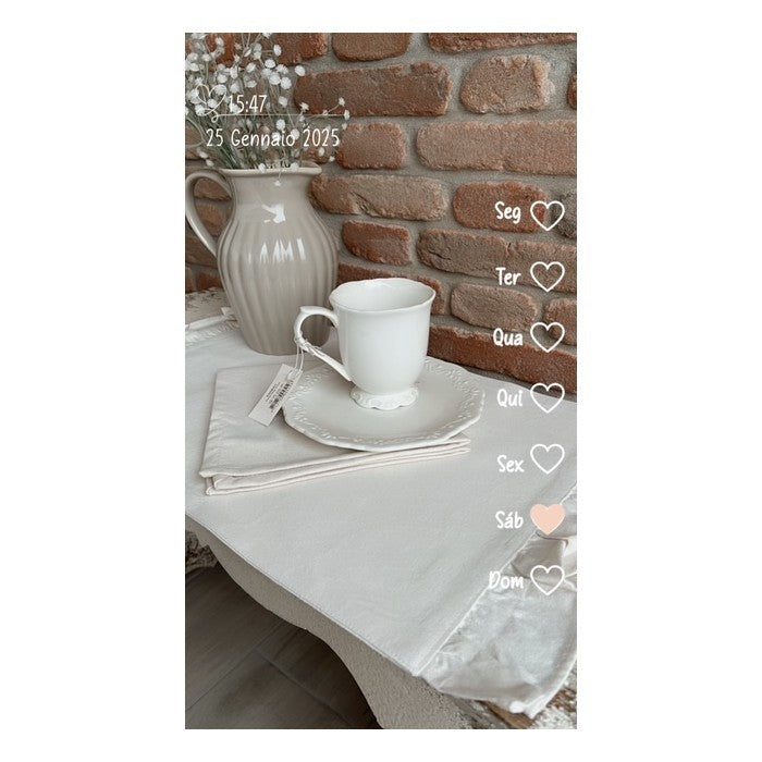 Set americano/tovaglietta rettangolare in Morbido Cotone Linea " Element" Con Balza Cm 38x40 Color Naturale (LS0119NA)