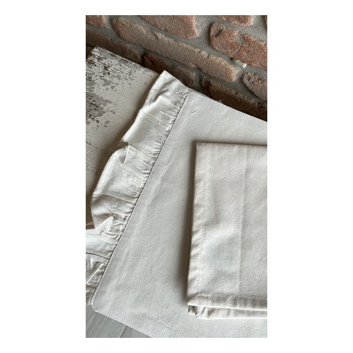 Set americano/tovaglietta rettangolare in Morbido Cotone Linea " Element" Con Balza Cm 38x40 Color Naturale (LS0119NA)