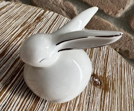 Coniglietto ceramica bianco orecchie a punta cm 4*4*6 Stile Nordico