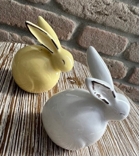 Coniglietto ceramica giallo orecchie a punta cm 4*4*6 Stile Nordico