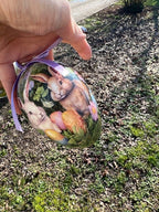 Set 6 uova decorative Pasquali in plastica con nastrino per essere appese cm 7x10 Clayre Eef ( 65912)