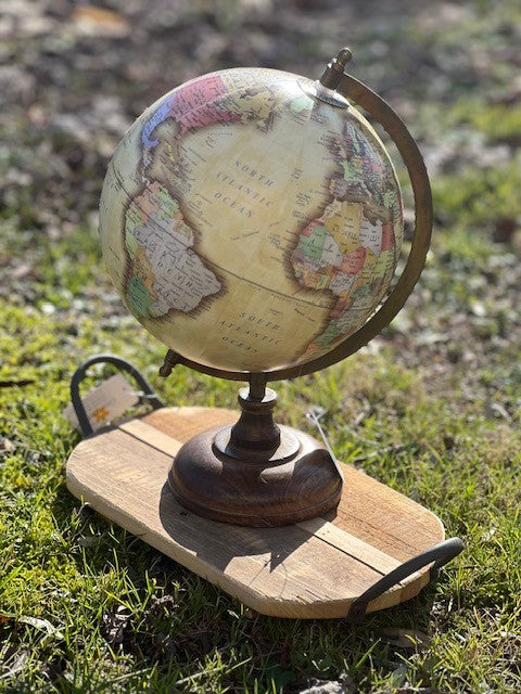 Globo /mappamondo decorativo giallo diam.22 x 33 cm legno e metallo Clayre Eef (64913)