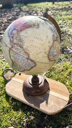 Globo /mappamondo decorativo giallo diam.22 x 33 cm legno e metallo Clayre Eef (64913)