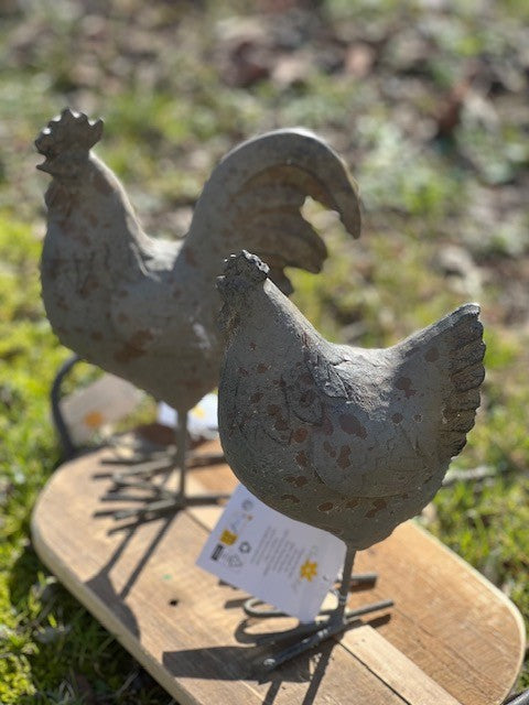 Statua decorativa gallo color grigio cm 19x9x24 Clayre Eef (6PR2610)