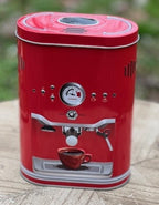 Scatola porta cialde/oggetti in metallo rossa con tazzina caffé cm 14x8x19 Clayre Eef ( 6BL0190)