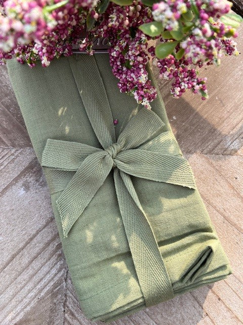 Confezione Nr. 4 tovaglioli in cotone VERDE salvia  cm 40x40