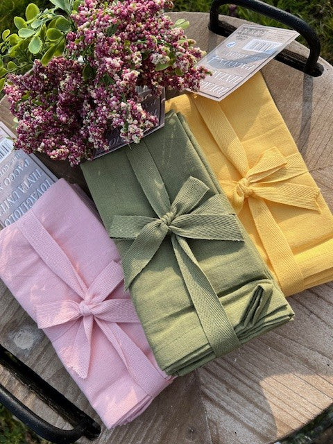 Confezione Nr. 4 tovaglioli in cotone GIALLO cm 40x40