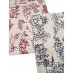 Tovaglia 100% cotone "Saint Remy" toile de Jouy de color rosso diverse misure