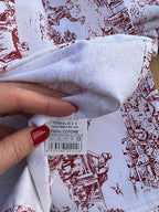 Tovaglia 100% cotone "Saint Remy" toile de Jouy de color rosso diverse misure