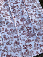 Tovaglia 100% cotone "Saint Remy" toile de Jouy de color rosso diverse misure
