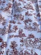 Tovaglia 100% cotone "Saint Remy" toile de Jouy de color rosso diverse misure