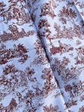 Tovaglia 100% cotone "Saint Remy" toile de Jouy de color rosso diverse misure