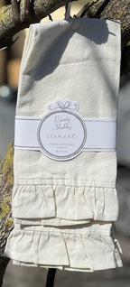 Coppia canovacci in Morbido Cotone Linea " Element" Con Balza Cm 45x70 Color Naturale