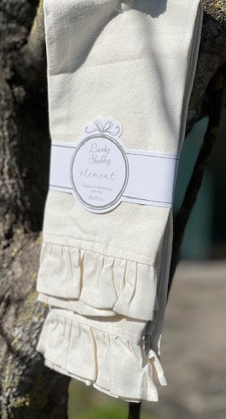 Coppia canovacci in Morbido Cotone Linea " Element" Con Balza Cm 45x70 Color Naturale