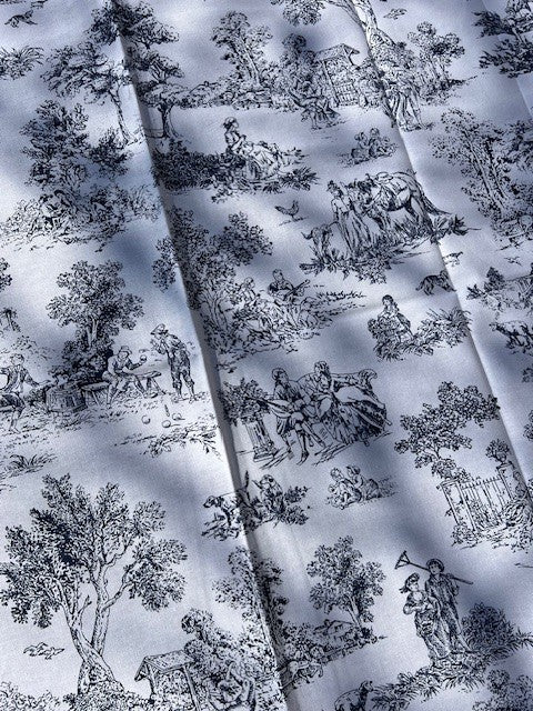 Tovaglia 100% cotone "Saint Remy" toile de Jouy color BLU diverse misure