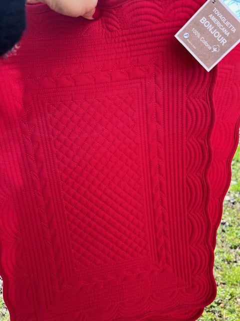 Set 2 tovaglietta americana cotone bouties ROSSA cm 33x48