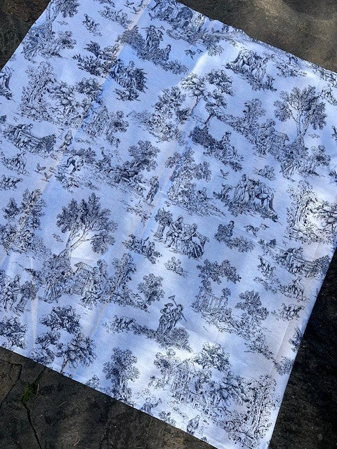 Tovaglia 100% cotone "Saint Remy" toile de Jouy color BLU diverse misure