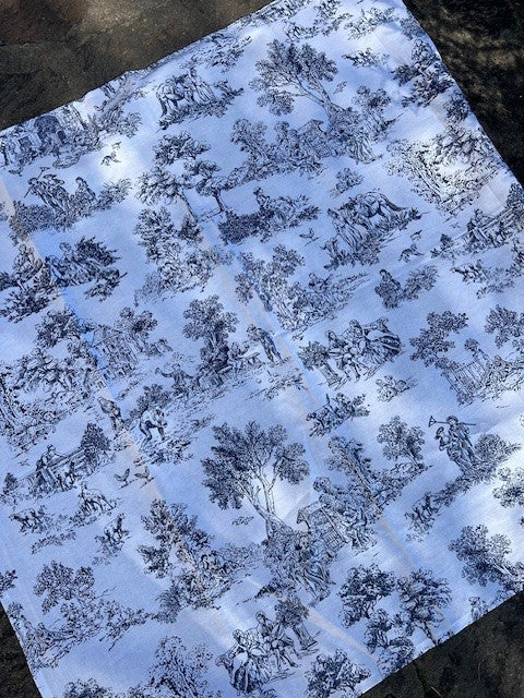 Tovaglia 100% cotone "Saint Remy" toile de Jouy color BLU diverse misure
