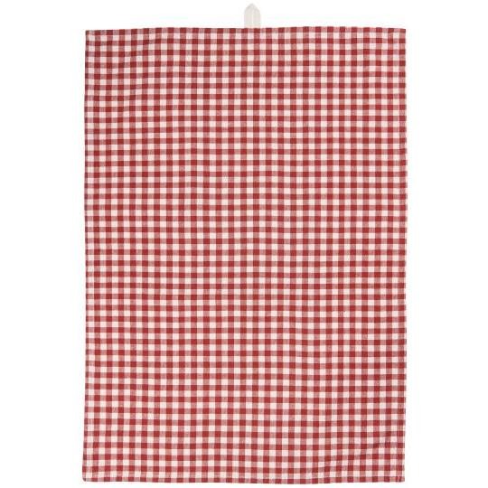 Canovaccio/Strofinaccio Martha color ruggine con quadretti checks naturali Cm 50x70 100% cotone Ib Laursen (66109-70)