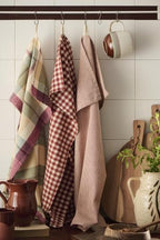 Canovaccio/Strofinaccio Martha color ruggine con quadretti checks naturali Cm 50x70 100% cotone Ib Laursen (66109-70)