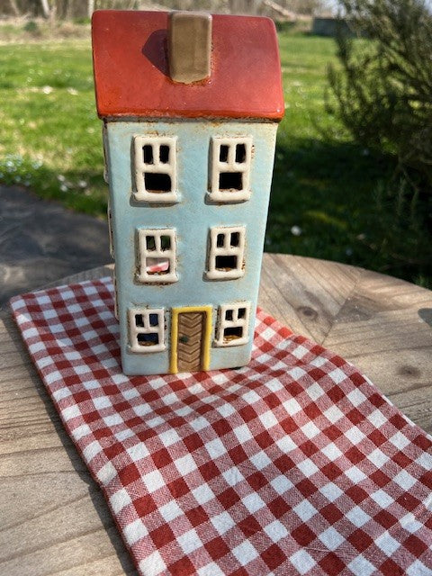 Canovaccio/Strofinaccio Martha color ruggine con quadretti checks naturali Cm 50x70 100% cotone Ib Laursen (66109-70)