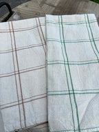 Canovaccio/Strofinaccio Eskild  color naturale con quadri verdi Cm 50x70 100% cotone Ib Laursen (66173-42)