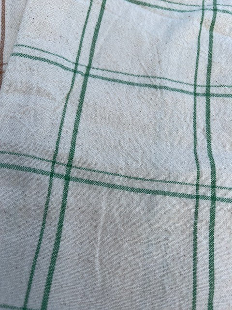 Canovaccio/Strofinaccio Eskild  color naturale con quadri verdi Cm 50x70 100% cotone Ib Laursen (66173-42)