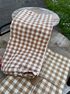 Canovaccio/Strofinaccio Rasmus color marrone con quadretti checks naturali Cm 50x70 100% cotone Ib Laursen (66109-49)