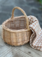 Cestino con manico in salice pieno W: 17 H: 20 L: 23 Ib Laursen (29030-30)