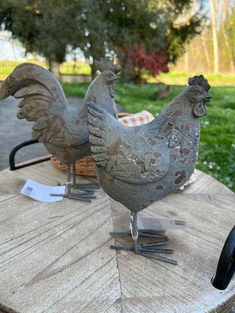 Statua decorativa gallo color grigio cm 19x9x24 Clayre Eef (6PR2610)