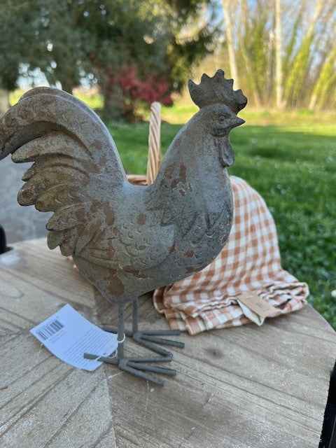 Statua decorativa gallo color grigio cm 19x9x24 Clayre Eef (6PR2610)