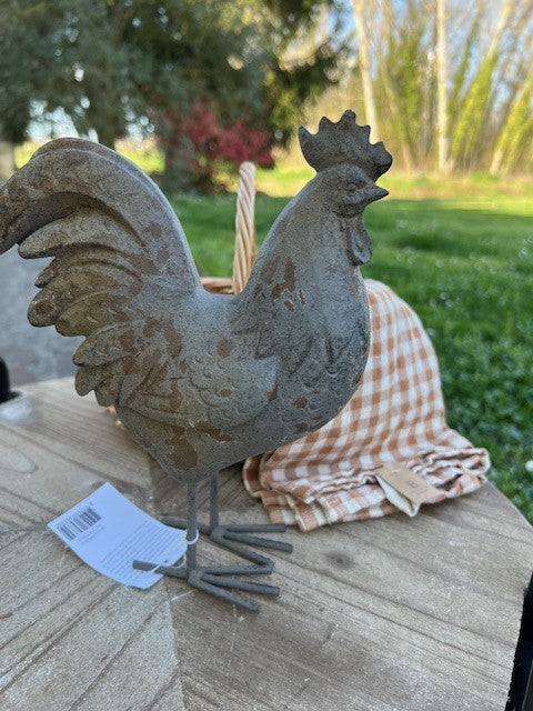 Statua decorativa gallo color grigio cm 19x9x24 Clayre Eef (6PR2610)