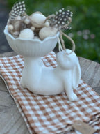 Statuetta / alzatina coniglio in poliresina bianca cm 15 x 11 x14 Clayre Eef ( 6CE1429)