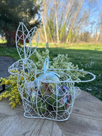 Coniglio in metallo bianco porta ovetti cm 20x12x24 Clayre Eef (6y4659w)