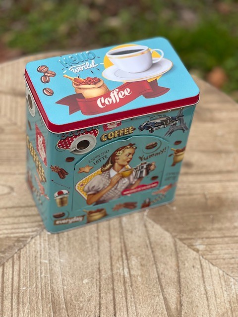 Scatola porta cialde/oggetti in metallo azzurro cm 16 x 10 18 Clayre Eef ( 6BL0126)