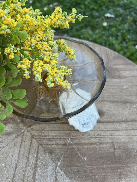 Alzatina in vetro color ocra Vent du sud cm 17x17x15 Blanc Mariclò (A37898)