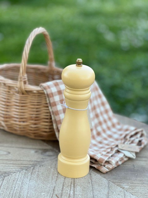 Macina SALE/PEPE in legno di gomma opaco color MIELE d.5 h 20 cm Chic Antique (61766-04)