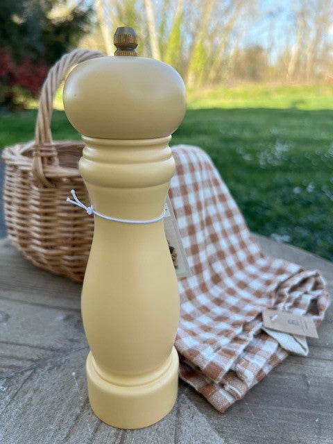 Macina SALE/PEPE in legno di gomma opaco color MIELE d.5 h 20 cm Chic Antique (61766-04)