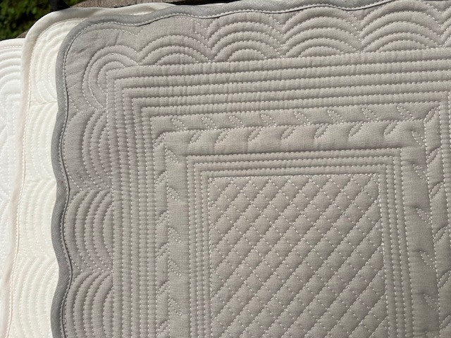 Set 2 tovaglietta americana cotone bouties tortora cm 33x48