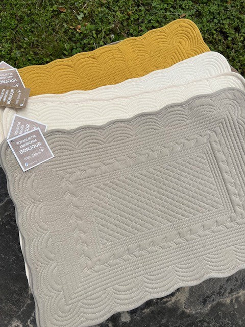 Set 2 tovaglietta americana cotone bouties tortora cm 33x48