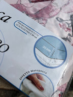 Completo lenzuola microfibra manopesca matrimoniale rose no stiro
