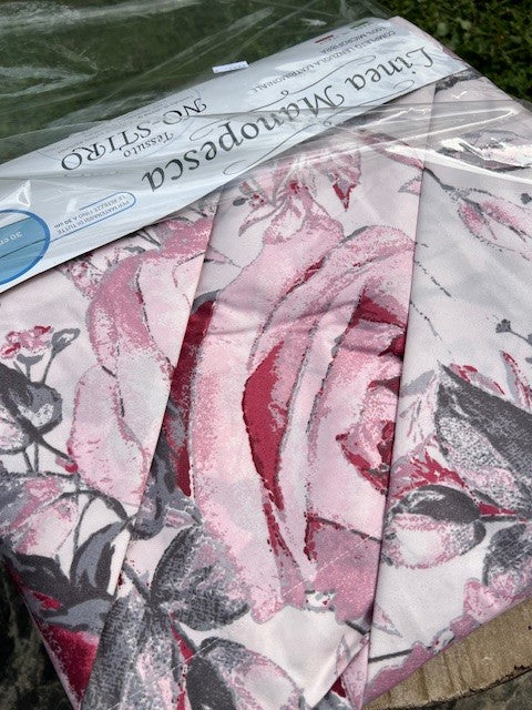 Completo lenzuola microfibra manopesca matrimoniale rose no stiro