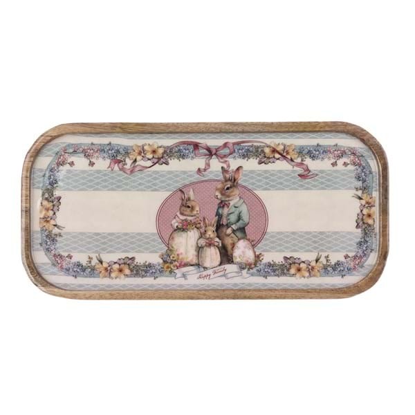 Vassoio Blanc Mariclò " Joyeuses Paques" cm 41x20 legno mango