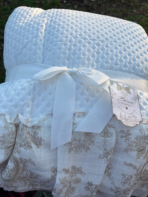 Trapunta Singola cm 180x250 Fru Fru con Gala cm 20 Blanc Mariclò (A38003)