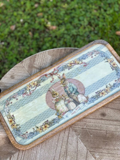 Vassoio Blanc Mariclò " Joyeuses Paques" cm 41x20 legno mango